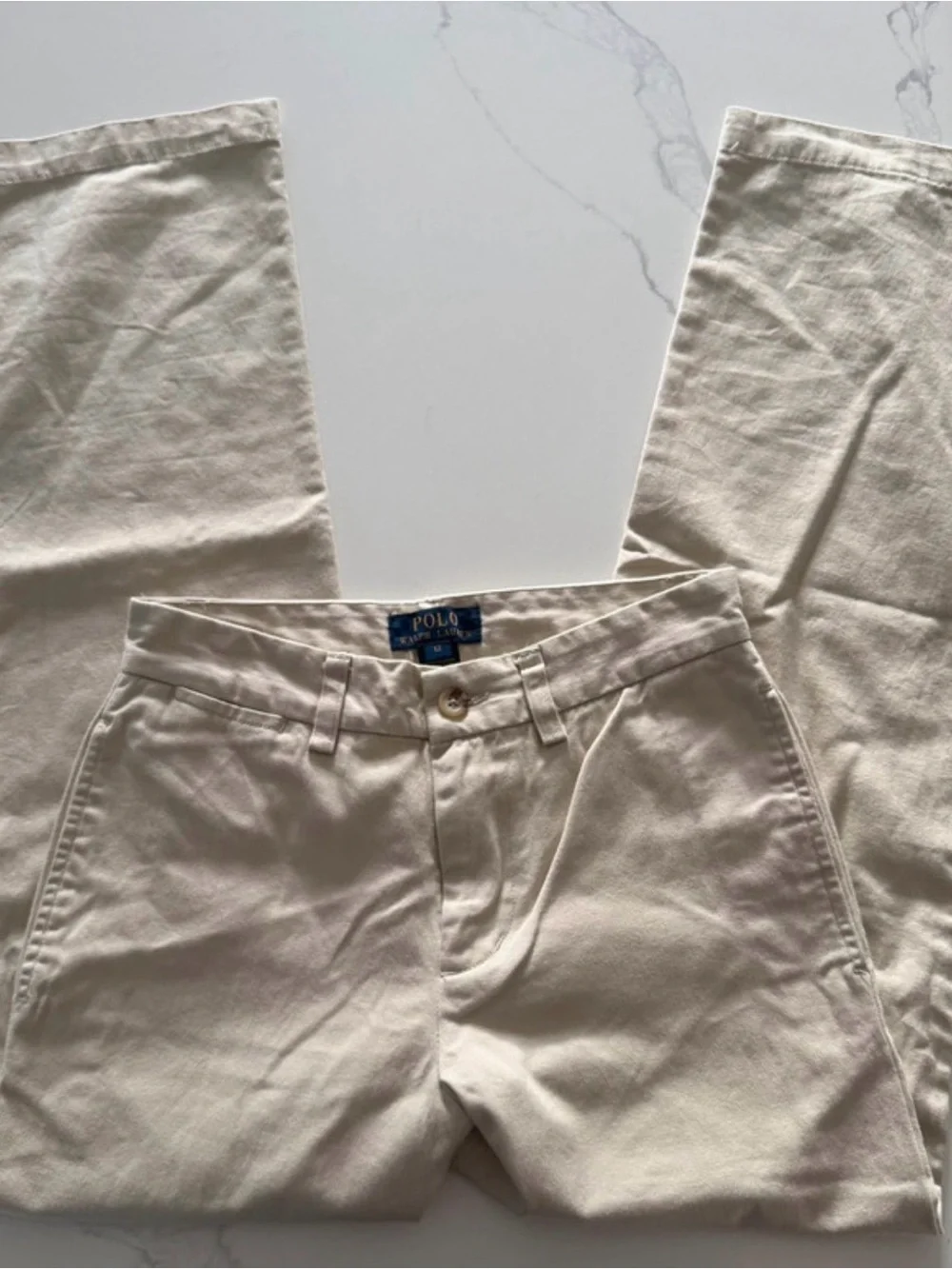 Polo Ralph Lauren Boys Size 12 Classic Khaki Chino Pants Twill Beige Uniform
